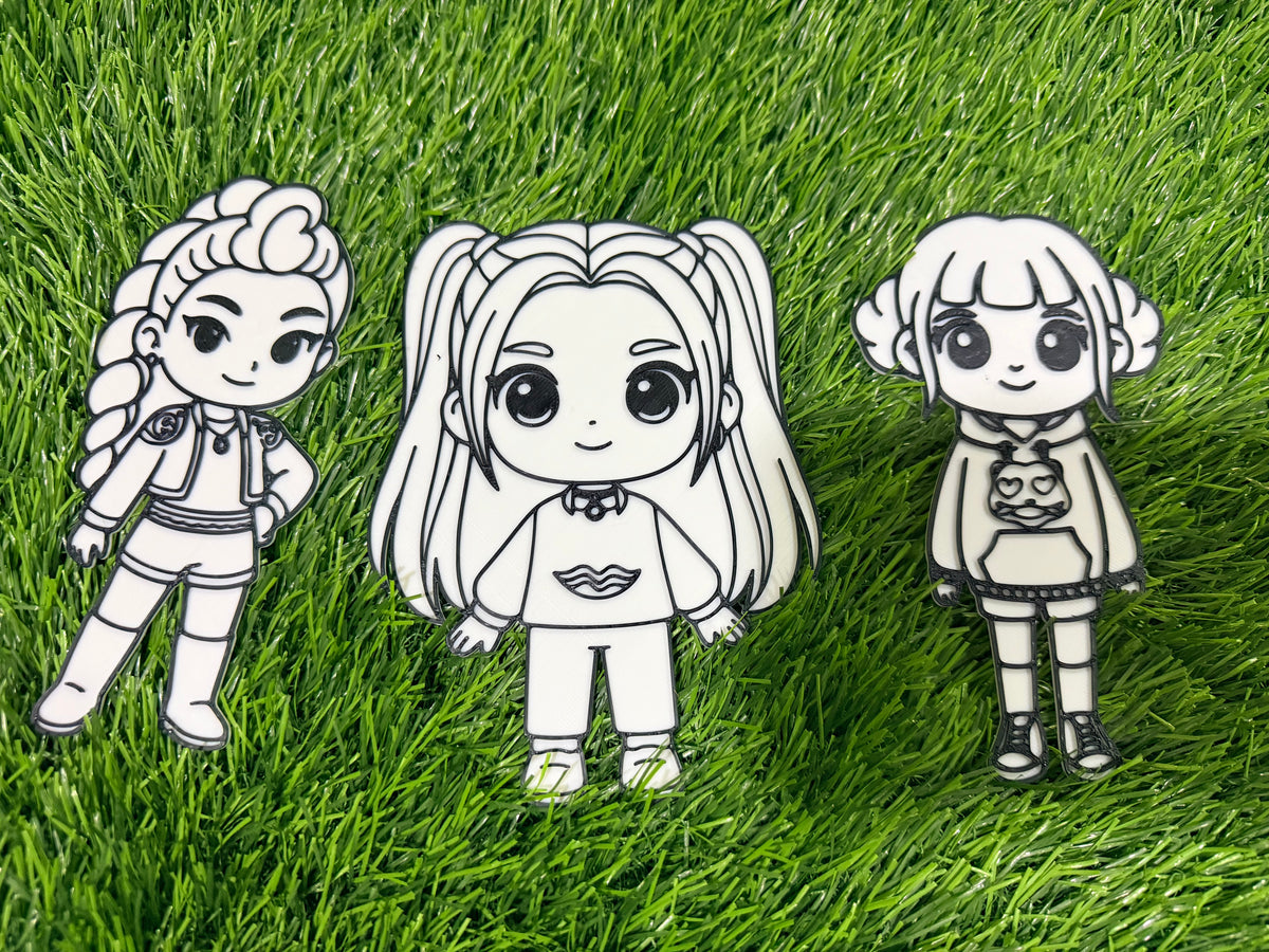 3D Printed Chibi Painting Kit Craft Display, Wash & Reuse Kit | DIY Miniature Painting Set | Reusable 3D Printed Model