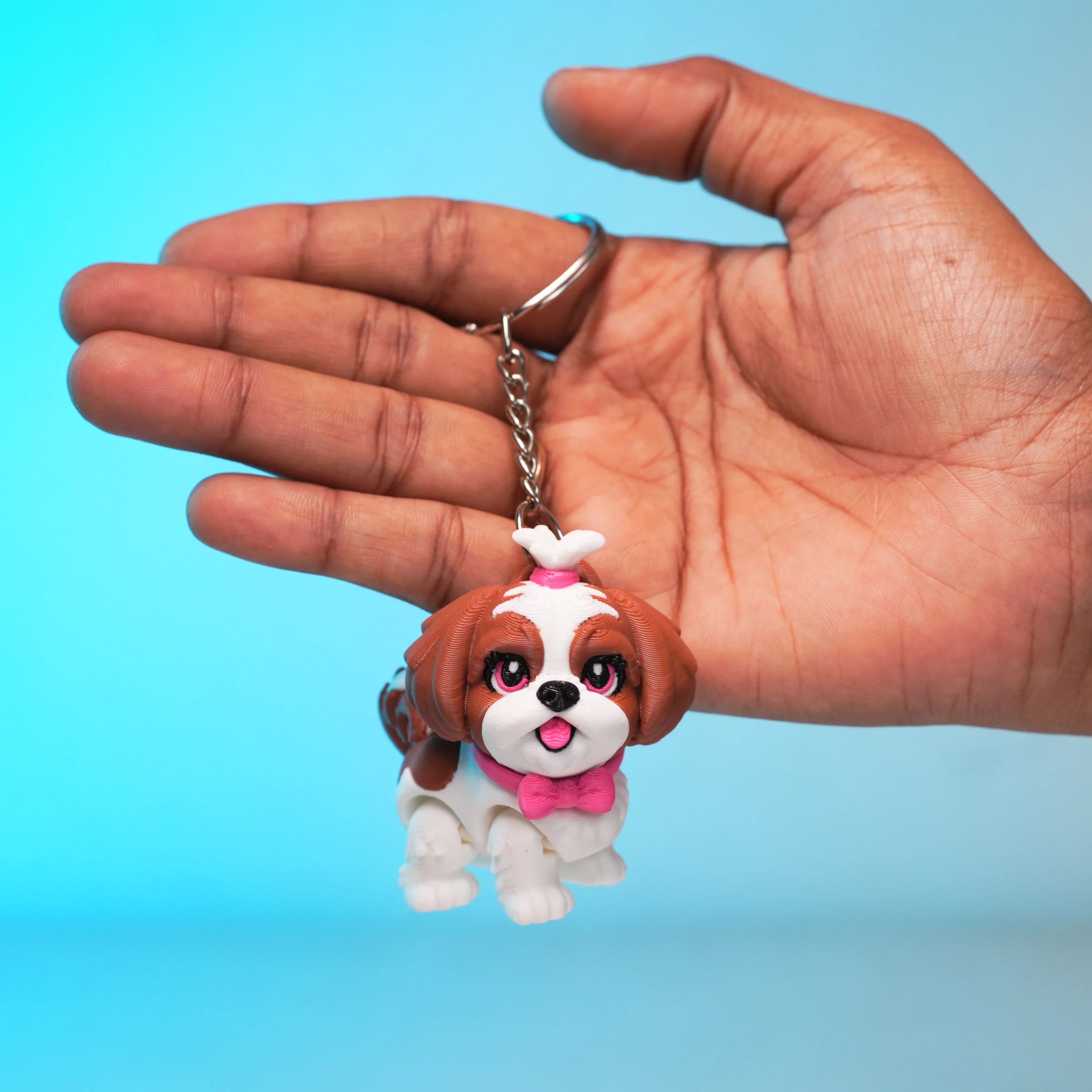 Cute 3D Printed Puppy Dog Keychain – Kawaii Multicolor Dog Charm | Premium PLA | Backpack & Key Accessory