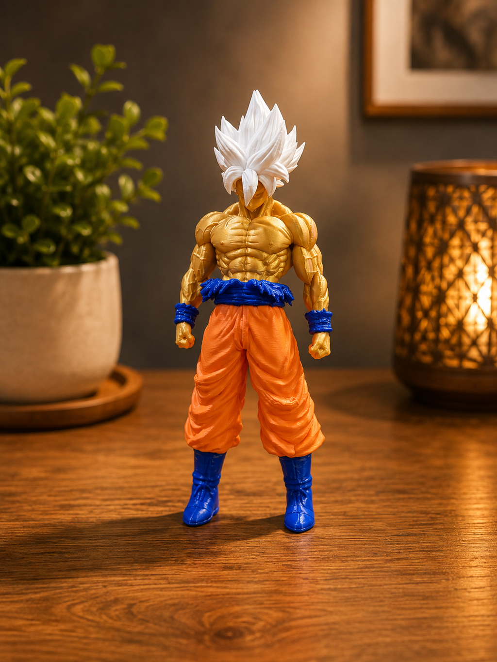 Ultra Instinct Inspired GOKU 3D Printed Collectible Anime Figure – Premium Desk Décor & Display Statue (Approx. 20 cm)