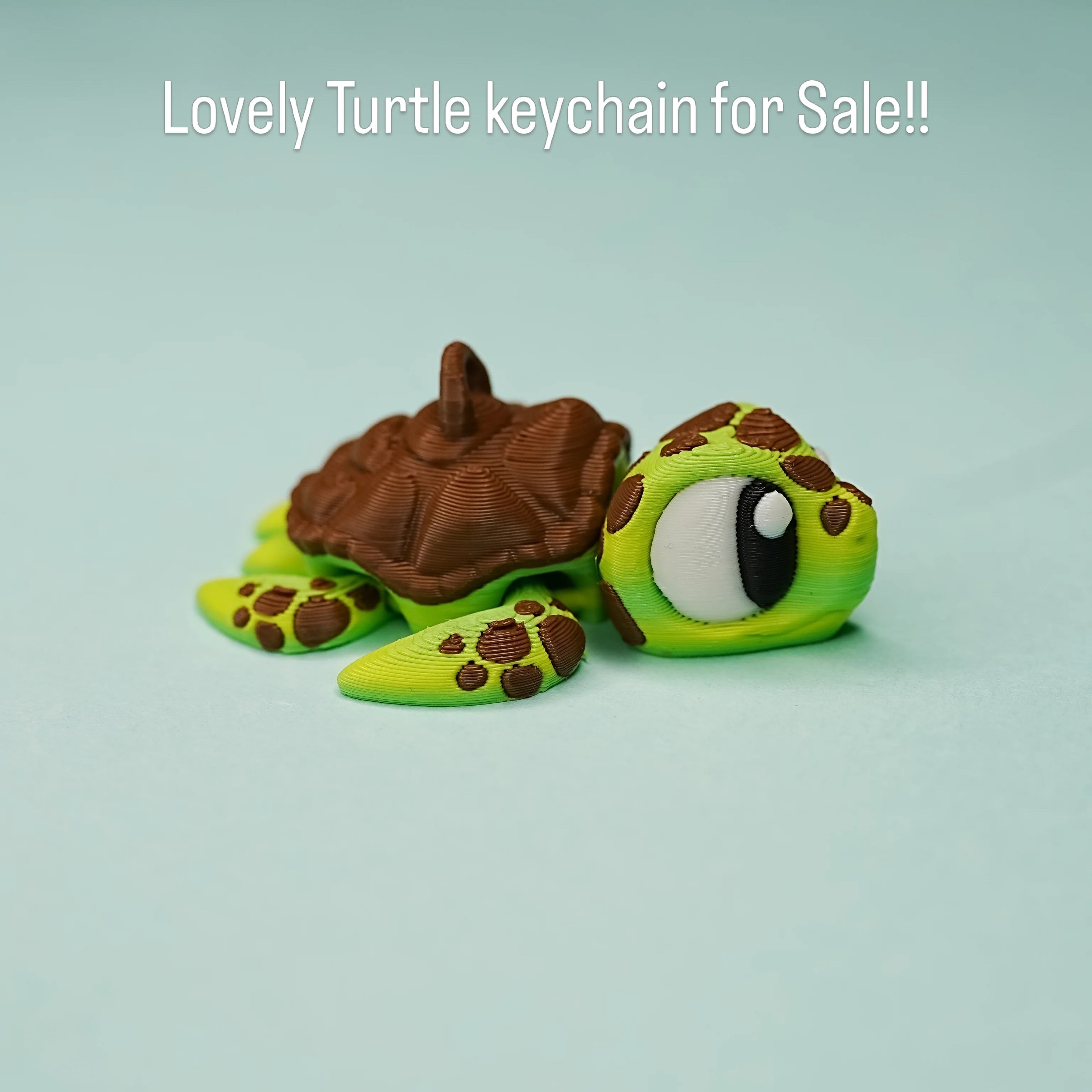 Cute 3D Printed Turtle Keychain | Articulated Flexi Turtle | Pocket Companion | Premium PLA Keyring | Gift for Kids & Turtle Lovers