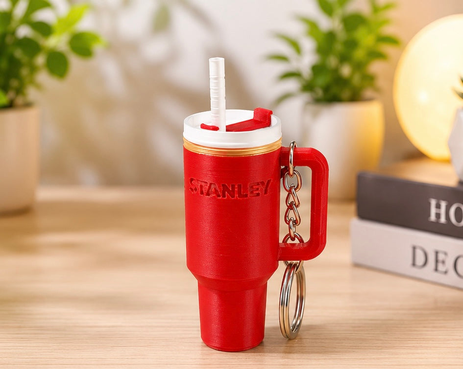 Mini Tumbler Keychain – 3D Printed Cup Keyring | Cute Coffee Mug Keychain | Lightweight Bag Charm | Gift for Coffee Lovers
