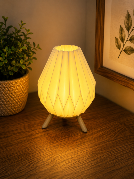 Modern Geometric 3D Printed LED Table Lamp | Tea Lamp | Minimalist Bedside Night Light | Home & Office Decor