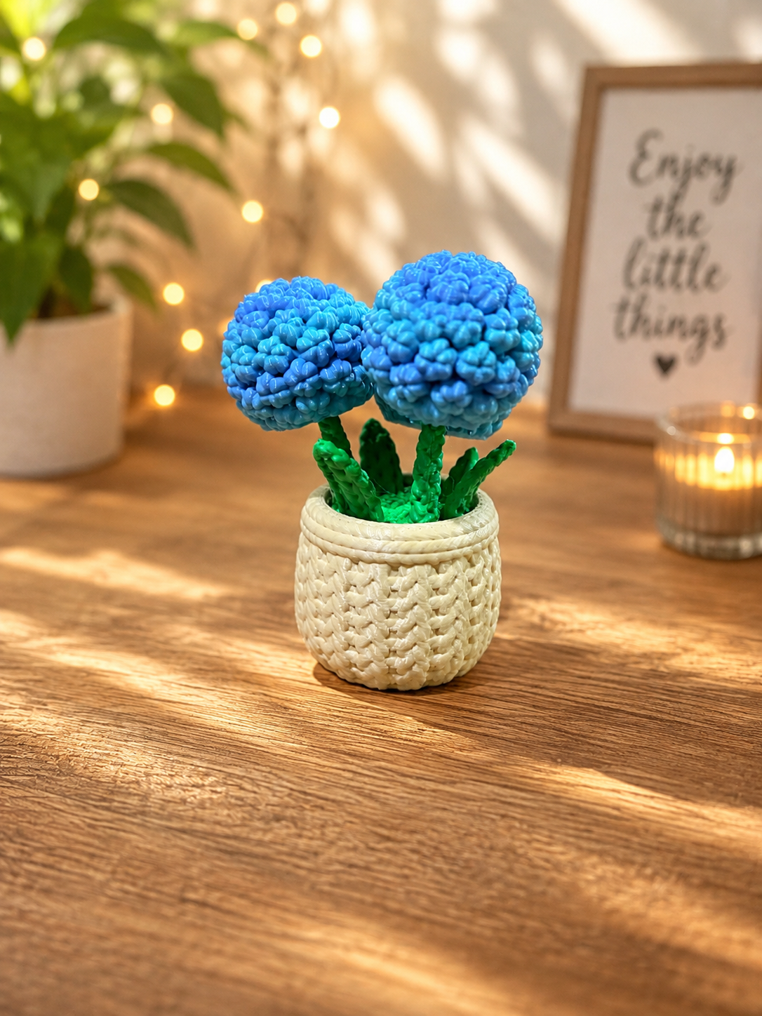3D Printed Decorative Flower Pot – Yellow, Blue Pink Bloom, etc.