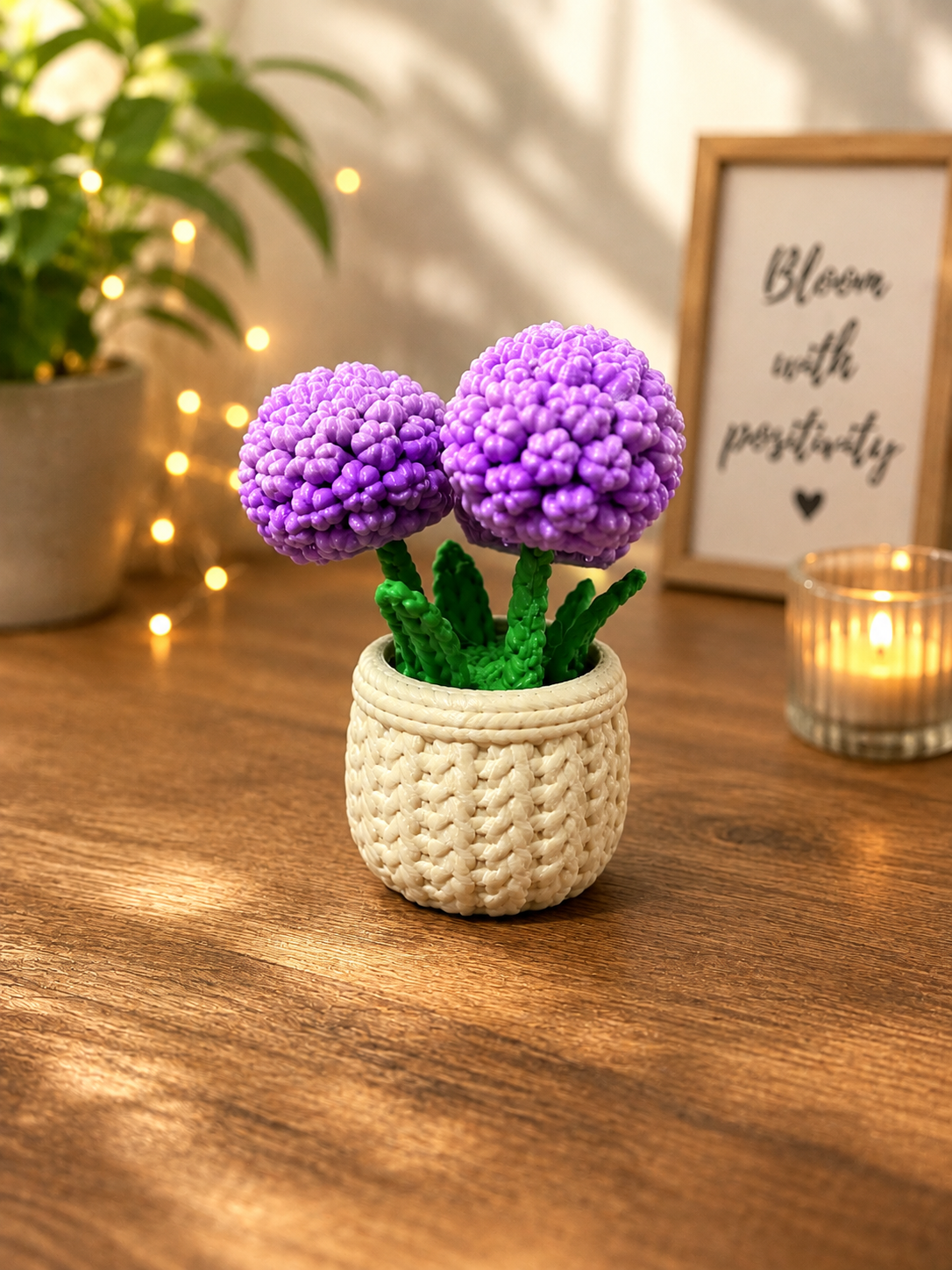 3D Printed Decorative Flower Pot – Yellow, Blue Pink Bloom, etc.