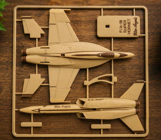 3D Printed Fighter Jet Kit Card – Desert Tan & Brown Snap-Fit Aircraft Model